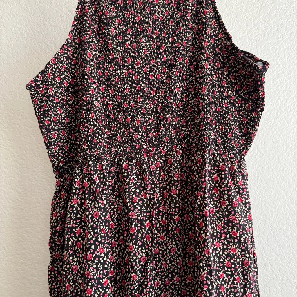 Maternity Dress Feminine Floral Smocked Vintage Inspired Boho Romantic Dress XL Brown Size undefined - Image 4