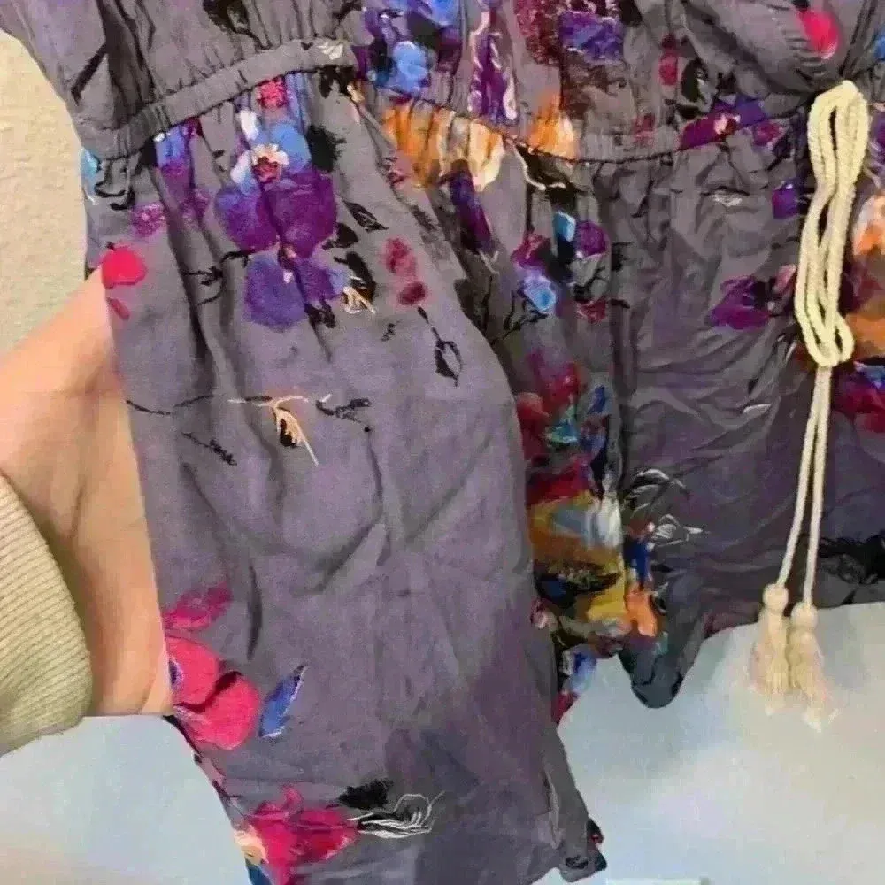 NWT Purple floral  Romper sz L summer casual festival concert boho bohemian - Image 6