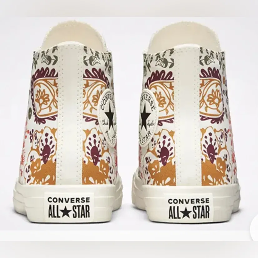 Converse High-Top Sneakers with Floral Pattern - Image 4