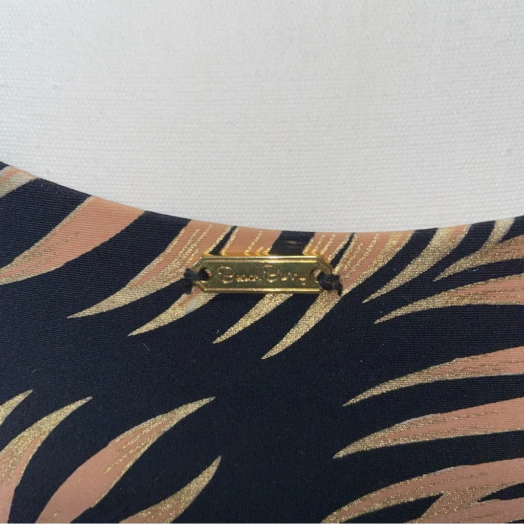 Beach Bunny Reversible Bikini Set Women L Swimwear Cut Out Halter Tropical Leaf - Image 7