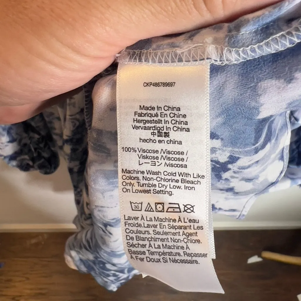 Madewell Womens $128 Tie-Waist Mini Shirtdress in Floral Crepe SIze 12 NR777 - Image 6