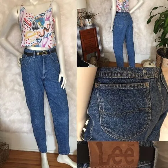 Vintage High Waist LEE Riders Blue Stone Wash Jean - Image 2
