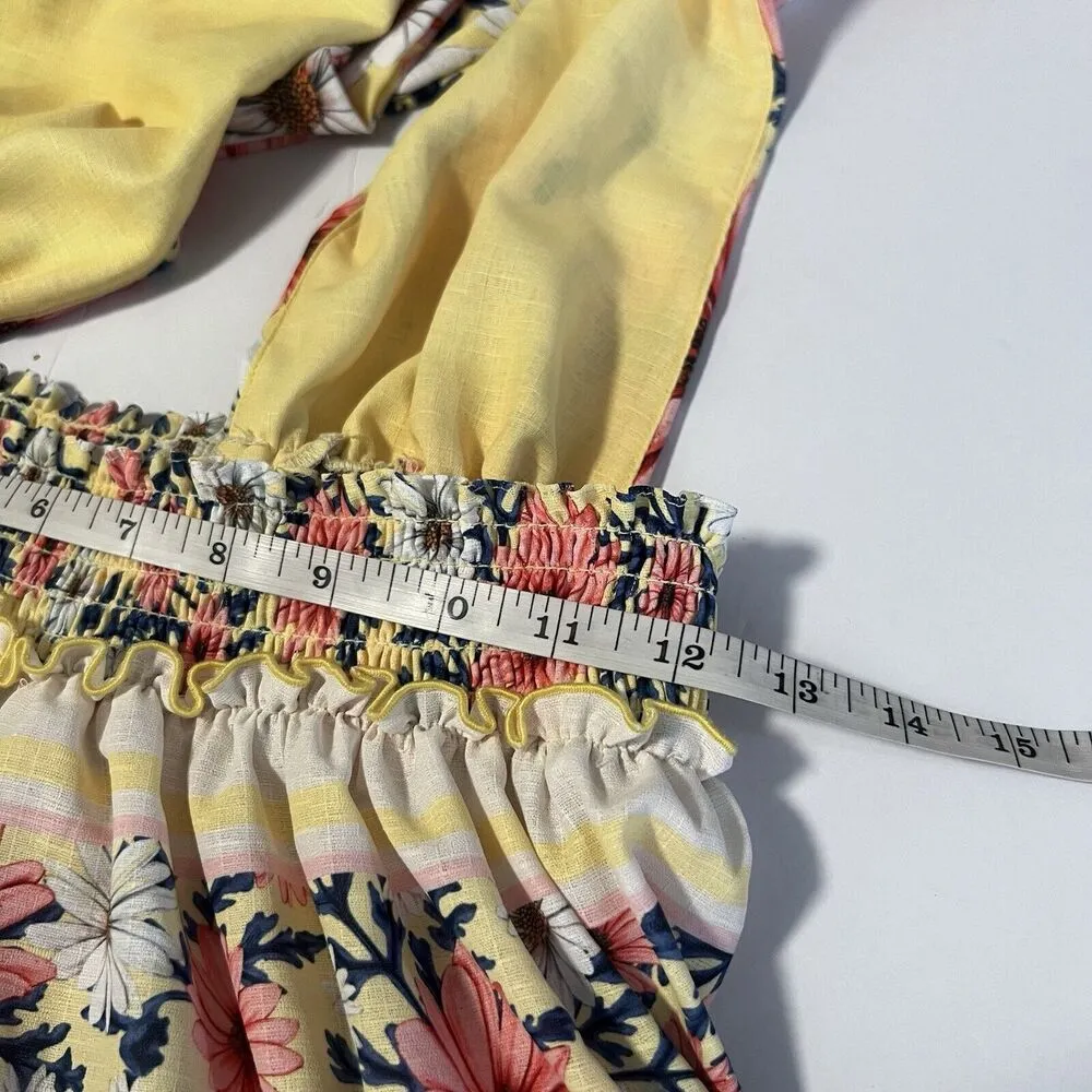 NEW Agua Bendita Sz S Maona Ross Mini Halter Tiered Dress in Multicolor Floral - Image 9