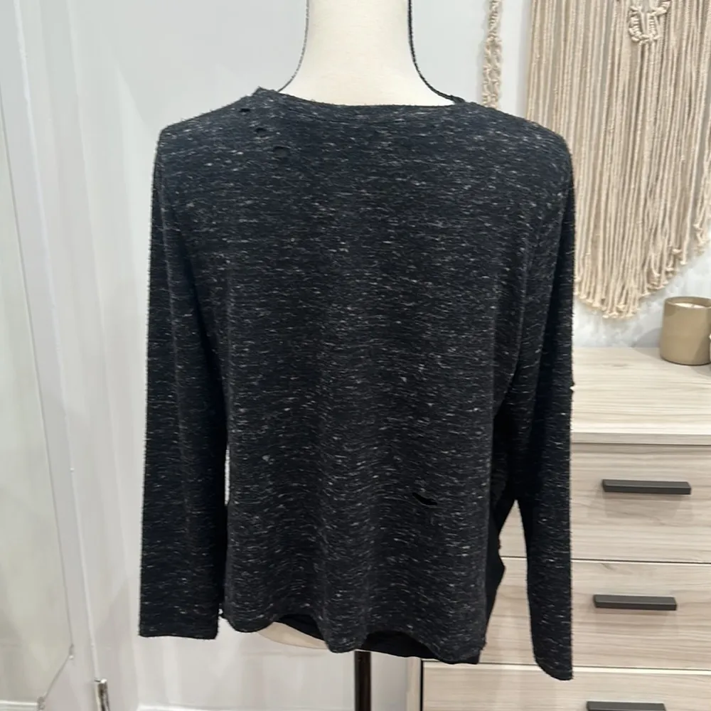 Generation Love Eliza Double Layered Distressed Black Top Medium - Image 7