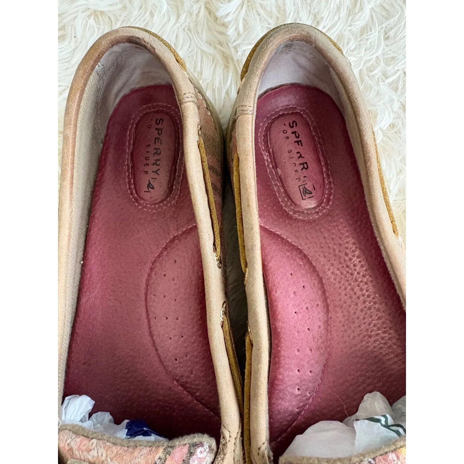 Sperry Top-Sider Boat Shoes Leather‎ Pink Sequins Women's Size 8M - Image 7