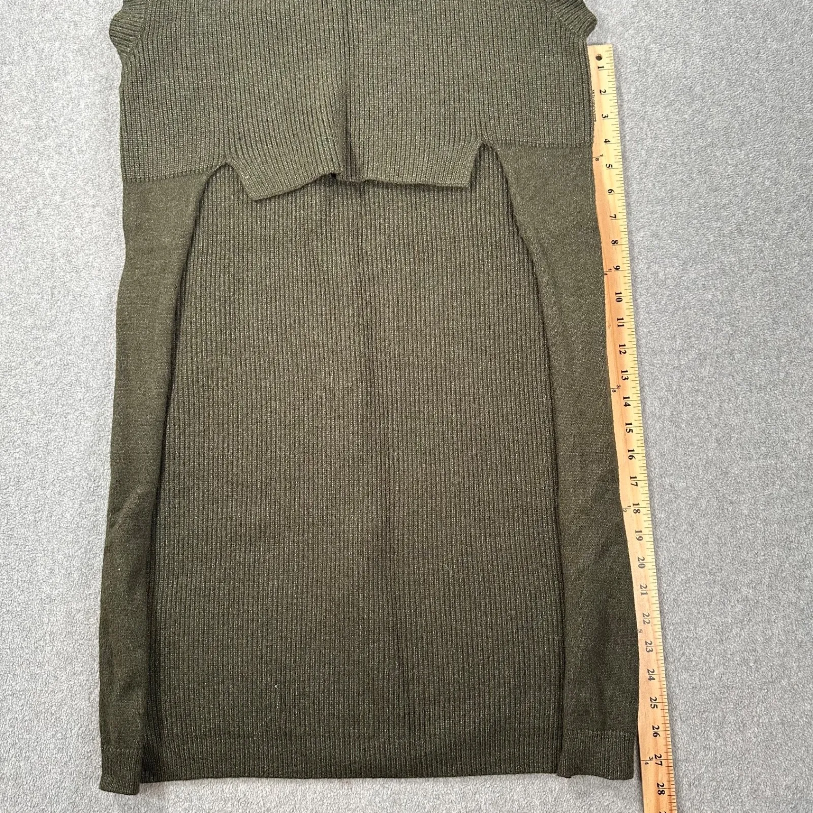 Kerisma High Low Sleeveless Tunic Sweater Women's S/M Olive Green Sleeveless - Image 4