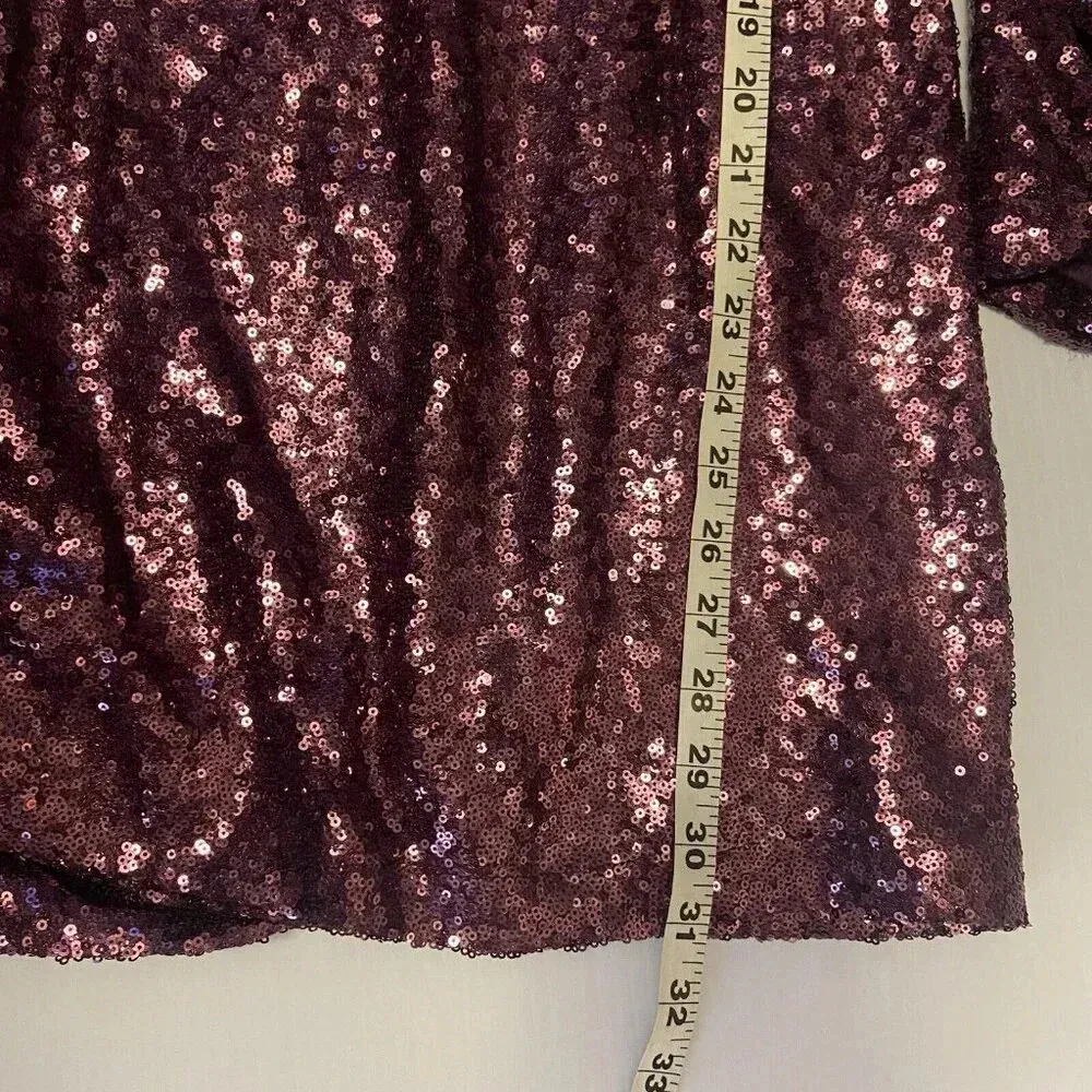 Francesca’s‎ Miami Purple Sequin Long Sleeve Party Dress NWT Size S Cocktail - Image 15