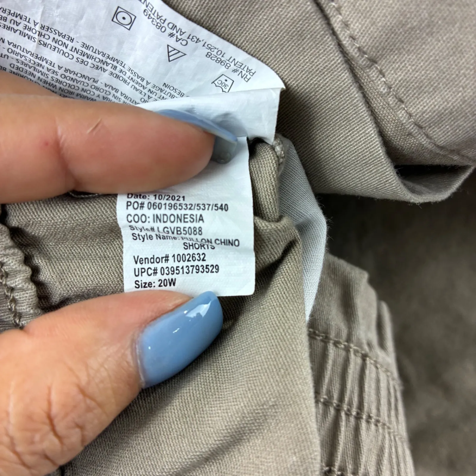 Gloria Vanderbilt Women's Plus Size‎ 20W Chino Shorts Drawstring Waist Casual - Image 6