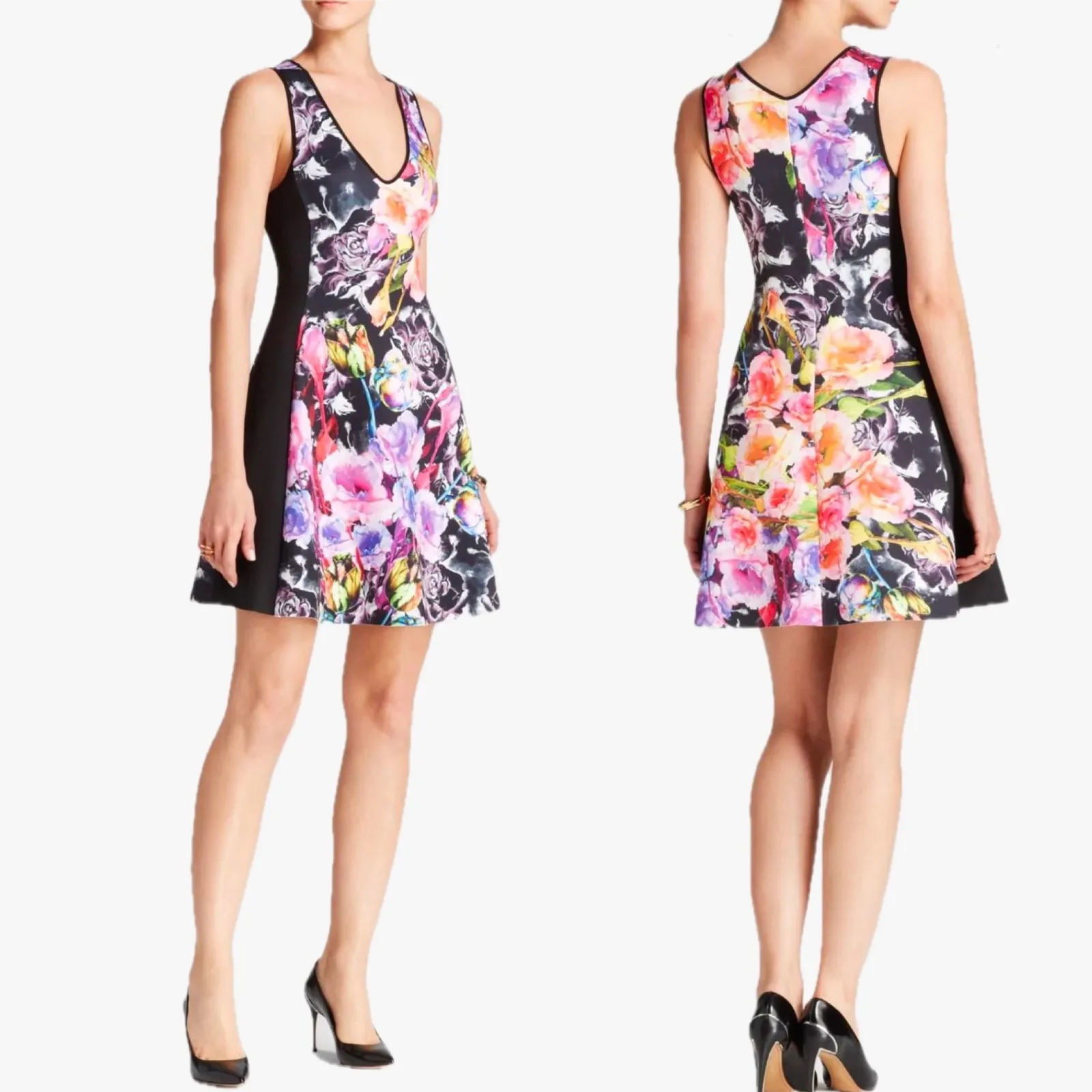 Clover Canyon floral sleeveless V‎ neck dress size XS spring vacation tea party - Image 2