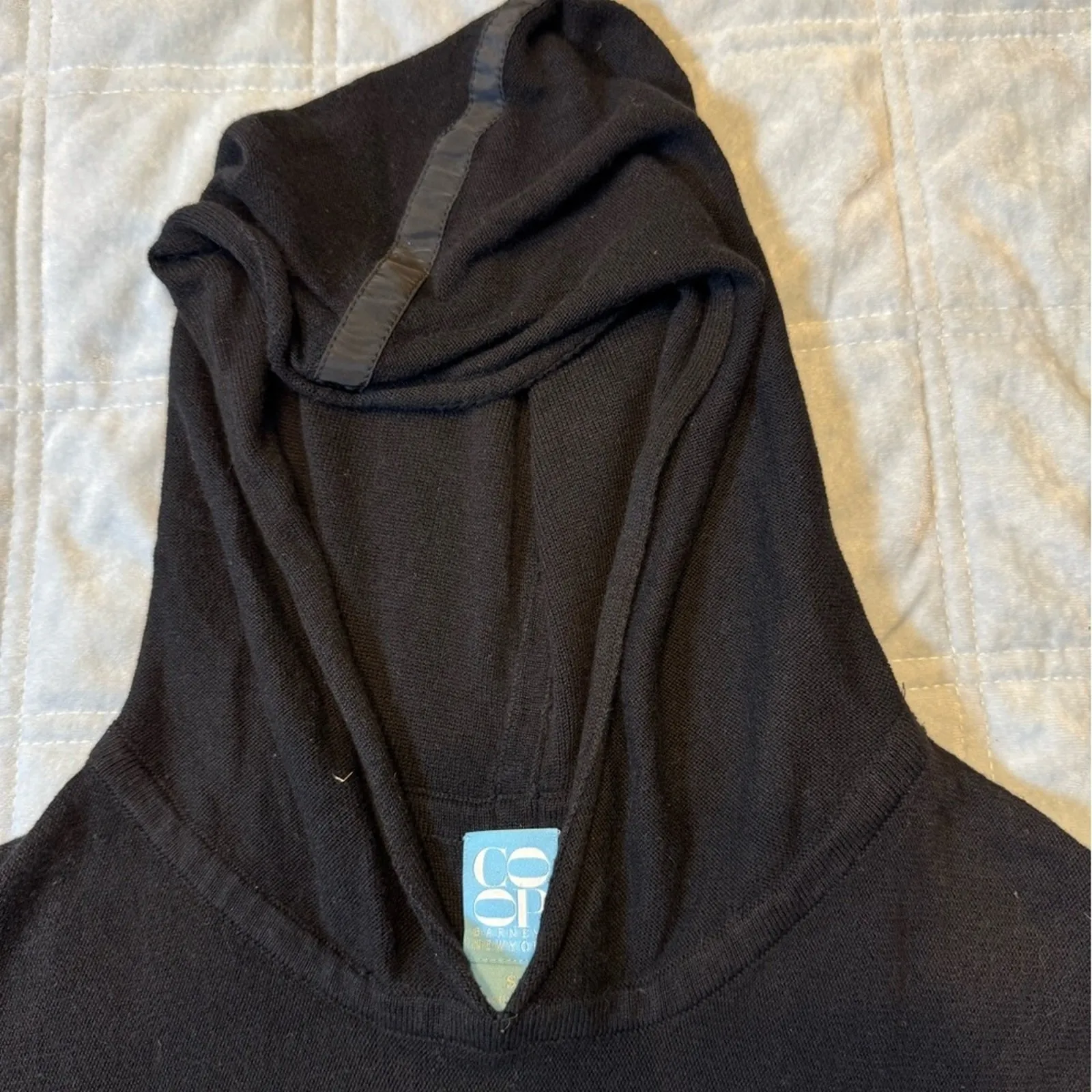 B Barneys New York CO-OP Black‎ Hooded Sweater Top – Size Small - Image 4
