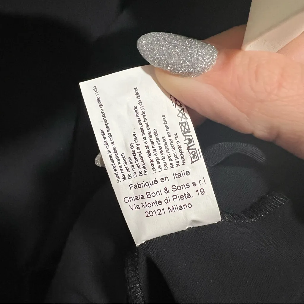 NEW NWT Chiara Boni La Petite Robe Madalina MM Bis Flower Belt Midi Dress Black - Image 11