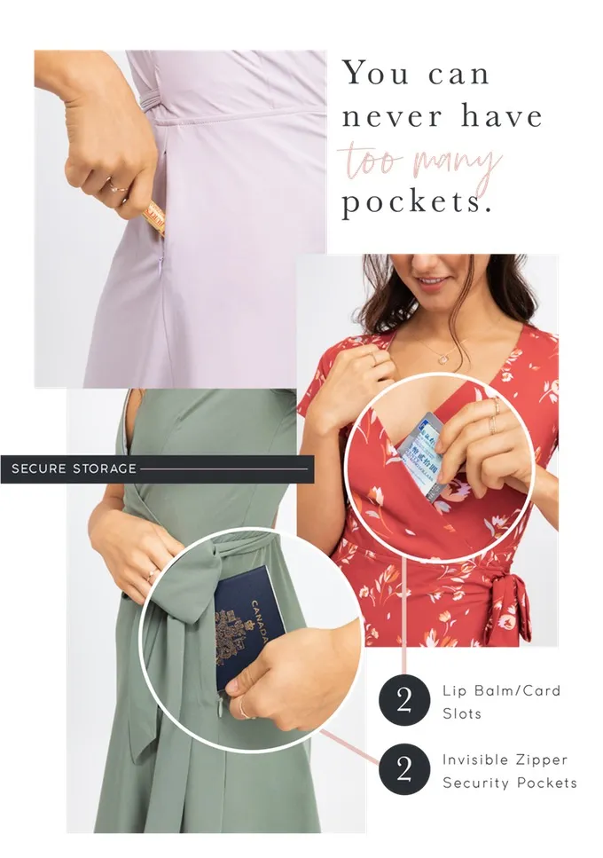 LBD Travel Wrap Dress with Hidden Pockets - Image 6