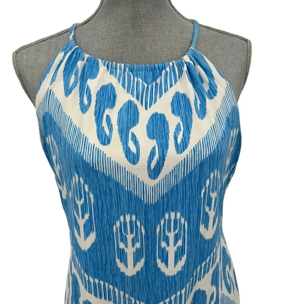 J. McLaughlin Catalina Cloth Halter Dress Sleeveless Stretchy Resort Wear Medium - Image 2