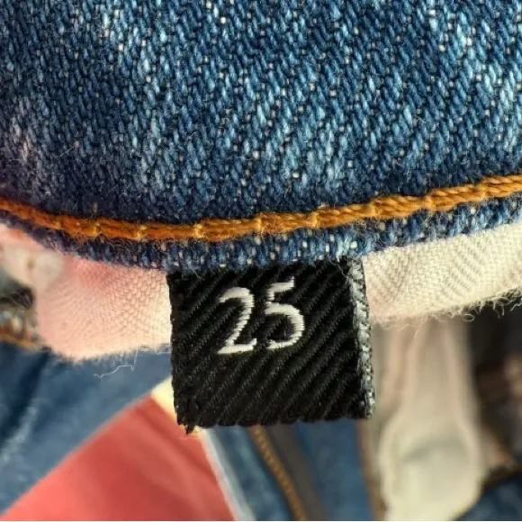 7 For All Mankind Easy Slim Jeans Floral Embroidery Size 25 Denim‎ Boho Bohemian - Image 5