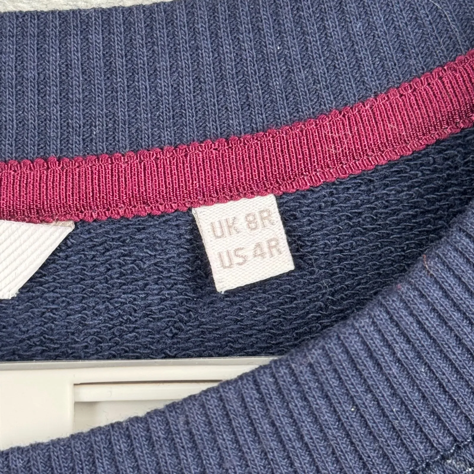 Boden Hannah Sweatshirt‎ Dress 4R Navy Foil Leaf Print Mini Dress Pockets Cozy Blue Size 4 - Image 8