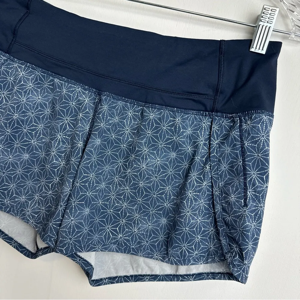 Lululemon Run Times Short Blue Swift Ultra Sz 4 Inkwell Star Print Athletic Run - Image 10