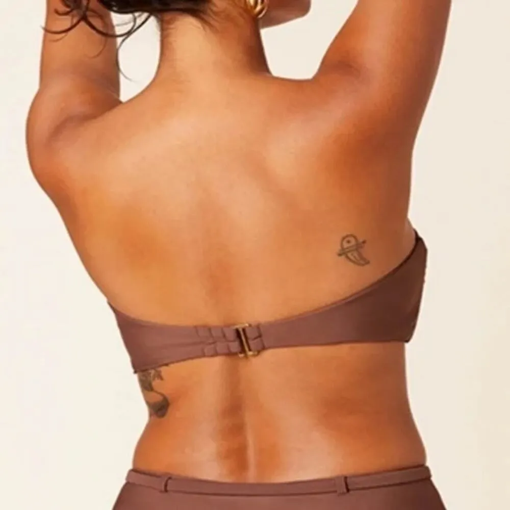 NWT Andie Swim The Scala Top Strapless Bandeau V Wire Bikini Top L Espresso - Image 5