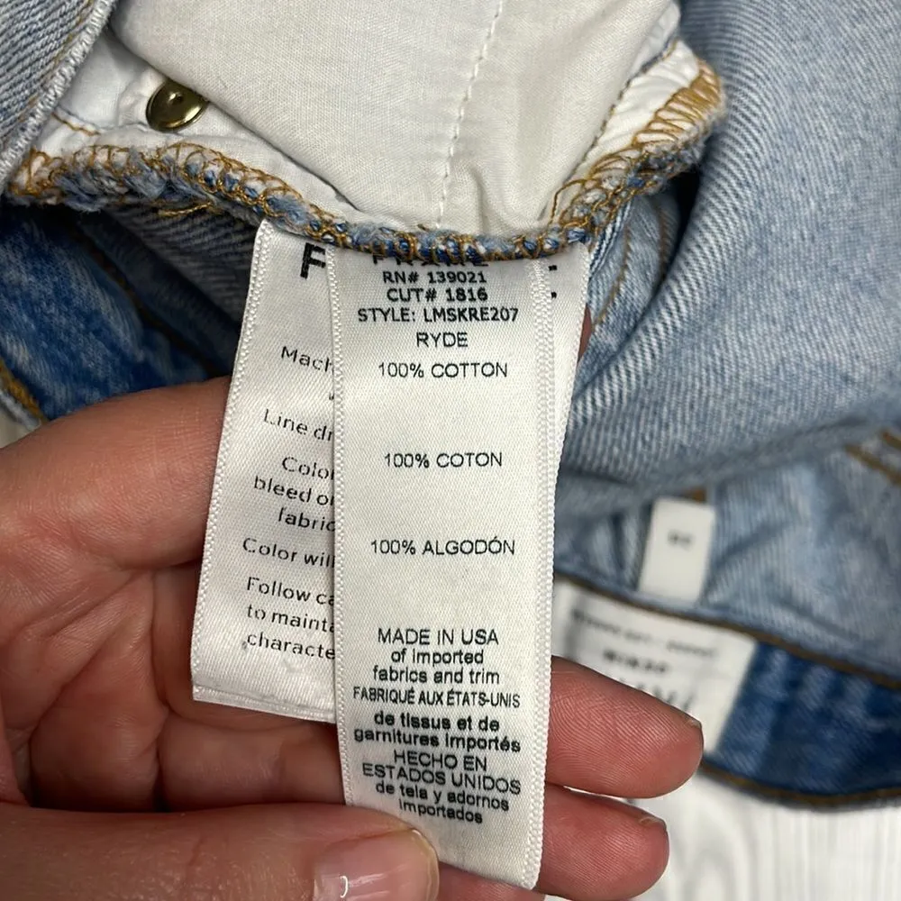 Frame Denim Raw Hem Mini Skirt 28 - Image 4