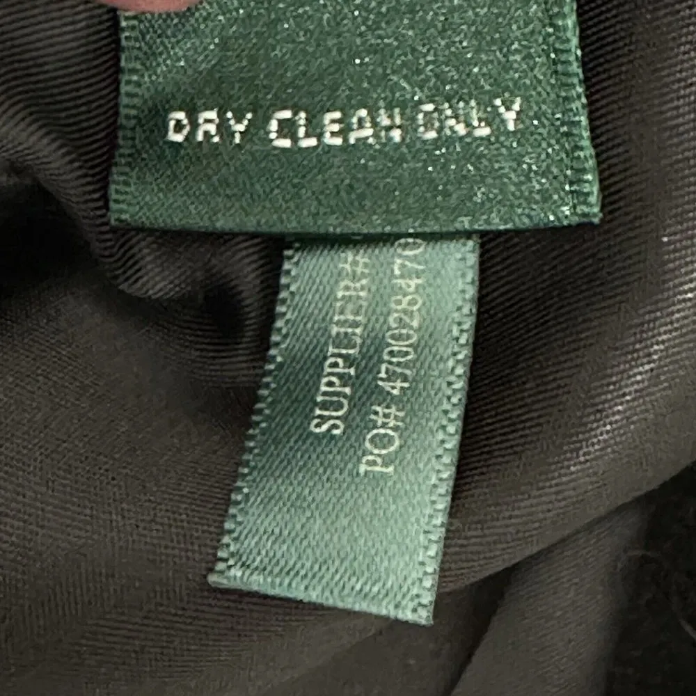 Lauren Ralph Lauren LRL Black‎ Velvet Zip Front Moto Vest Women's Size M Petite - Image 9