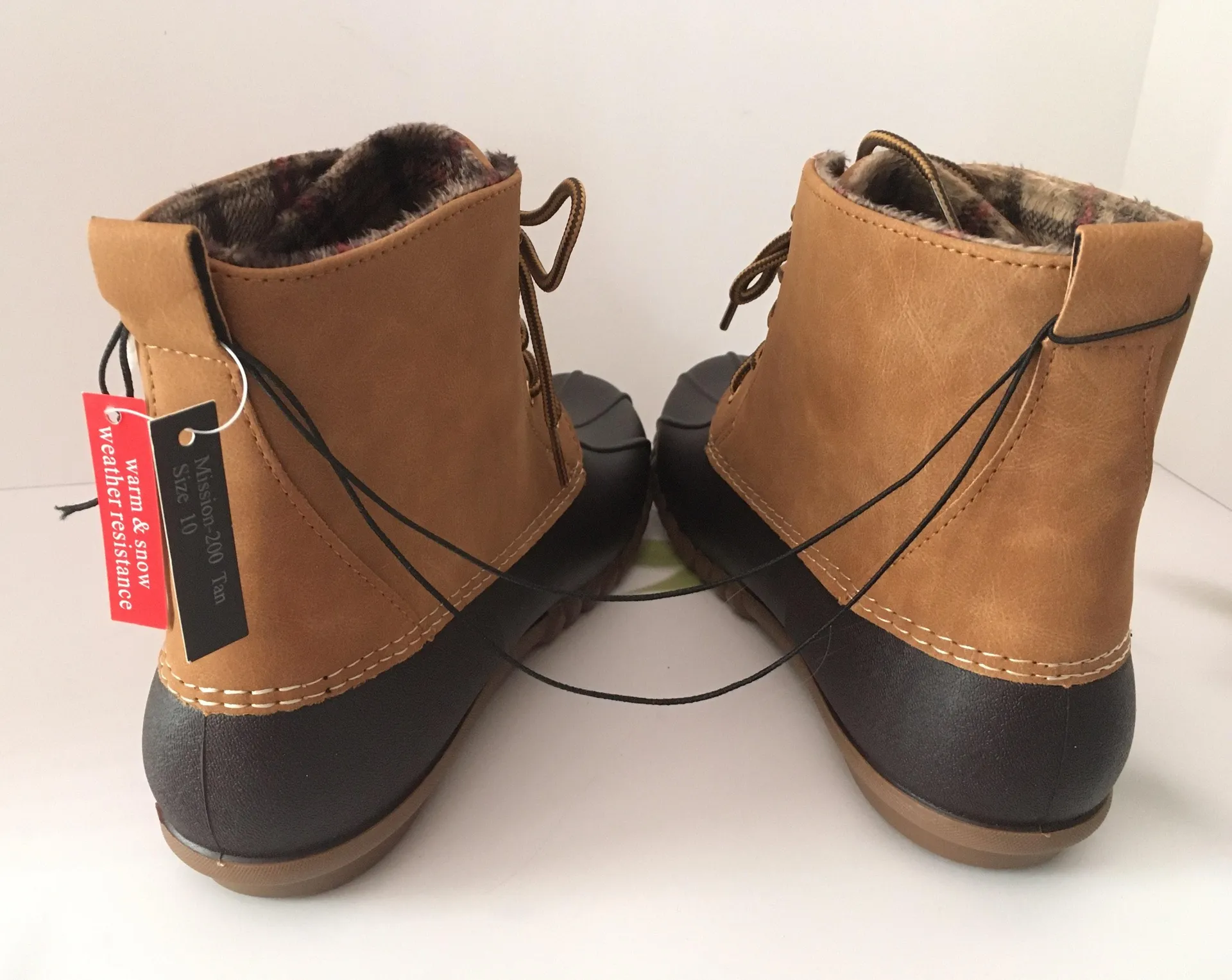 Winter Duck Boots, Size 10 Tan - Image 5