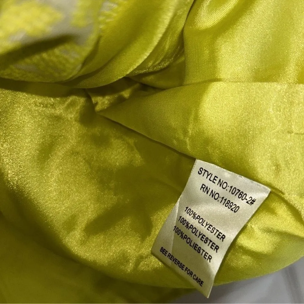 Lucy & Co Yellow Floral Print Jacket(Size M) Green Size M - Image 7