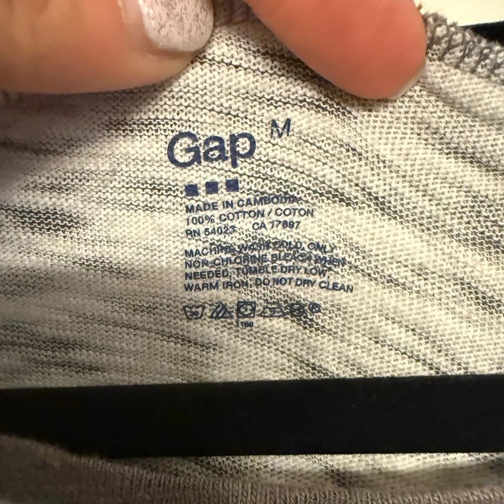 GAP Sz M Gray White Knit Striped DRESS Mini SHIFT Pullover Boat Neck 100% Cotton - Image 4