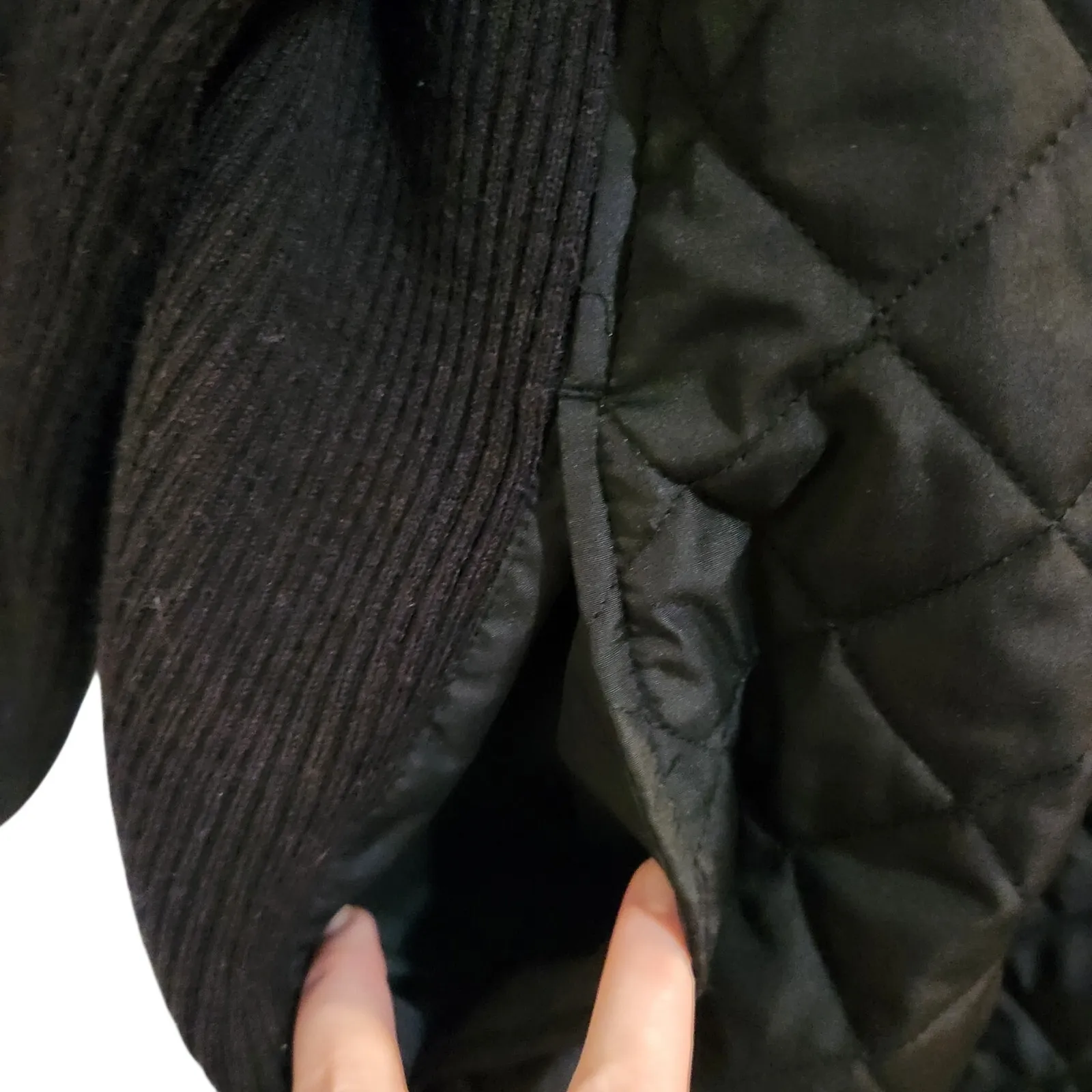 Woman Within Black Insulated Stand Collar Full Zip Quilted Jacket Size 26/28 - Image 5