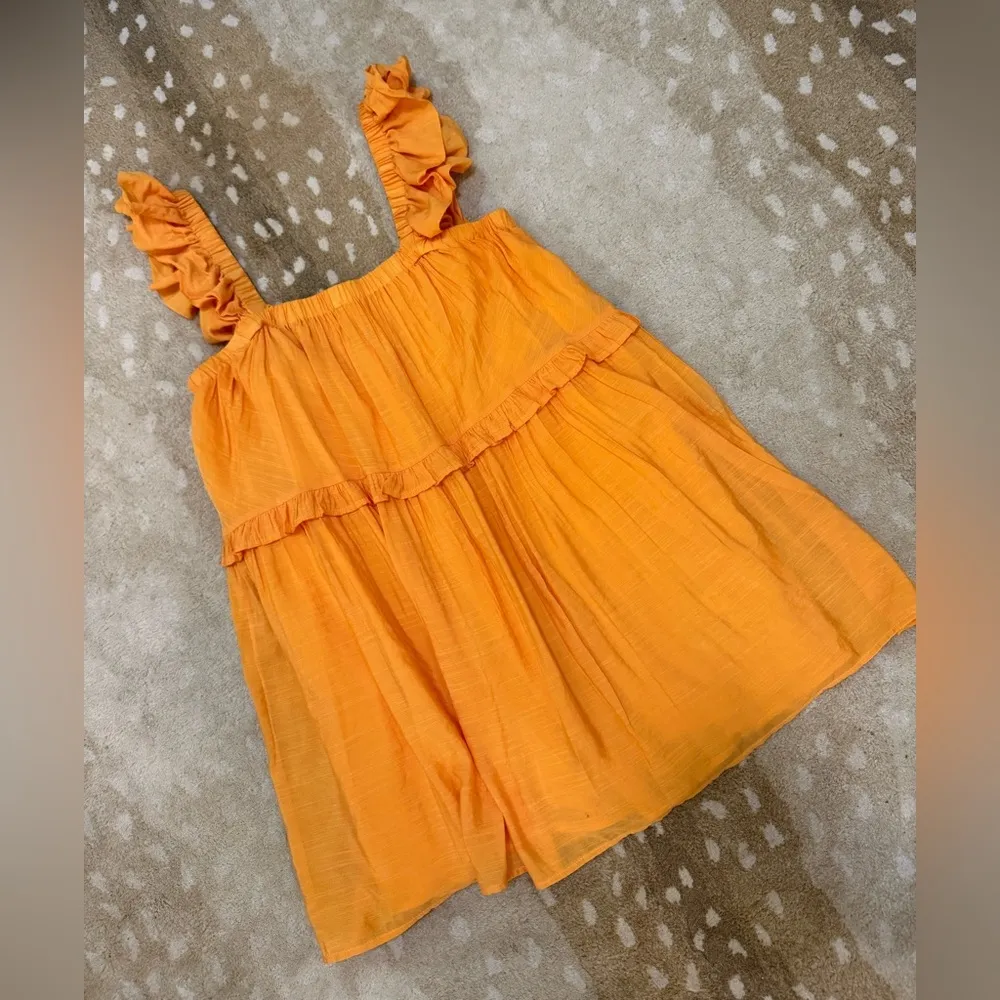 La Lavon bright orange ruffle tiered sundress women’s size large - Image 4
