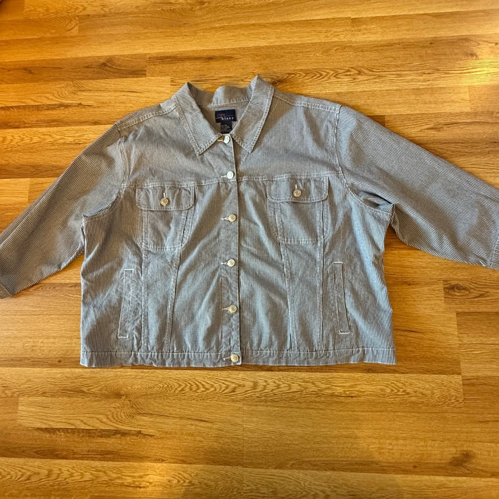 Vintage CST Blues Workwear Set Stripe‎ Chore Jacket & Pants 24/26 Hong Kong Gray - Image 2