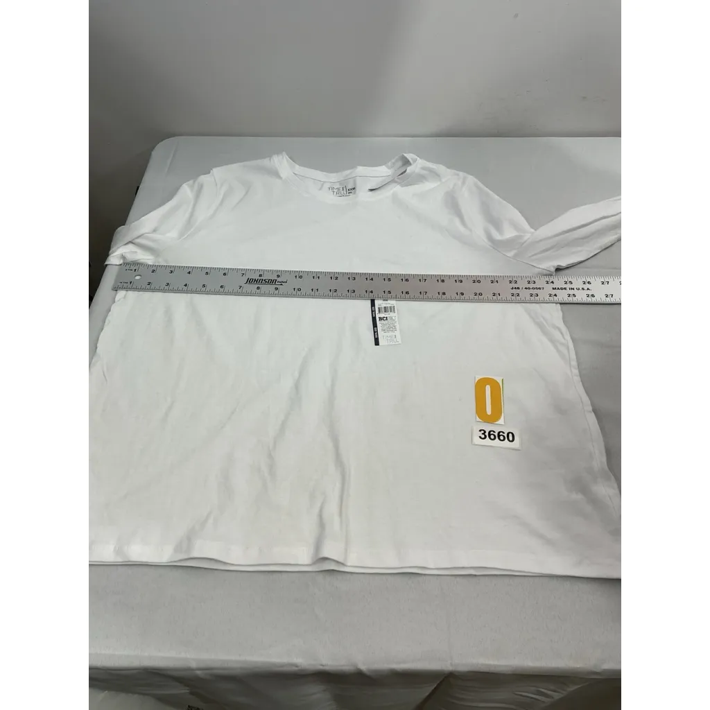 Womans Time And Tru XXXL 22 Cotton Long Sleeve Crew Neck T Shirt NWT White Size undefined - Image 7