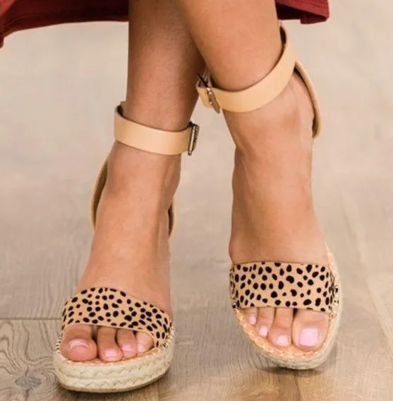 Cheetah print espadrille wedge sandal - Image 2