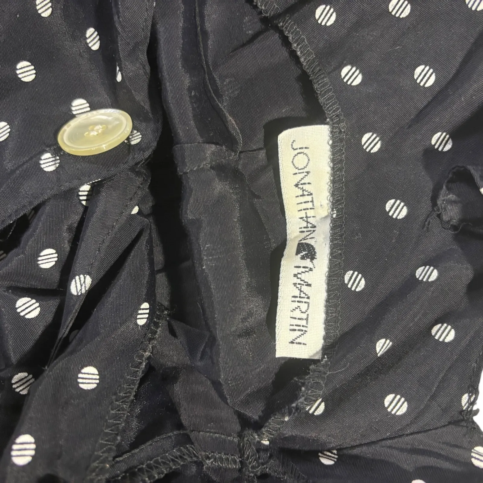 Jonathan Martin Jumpsuit Polka Dot Button Front Sleeveless Black Size M*‎ - Image 6