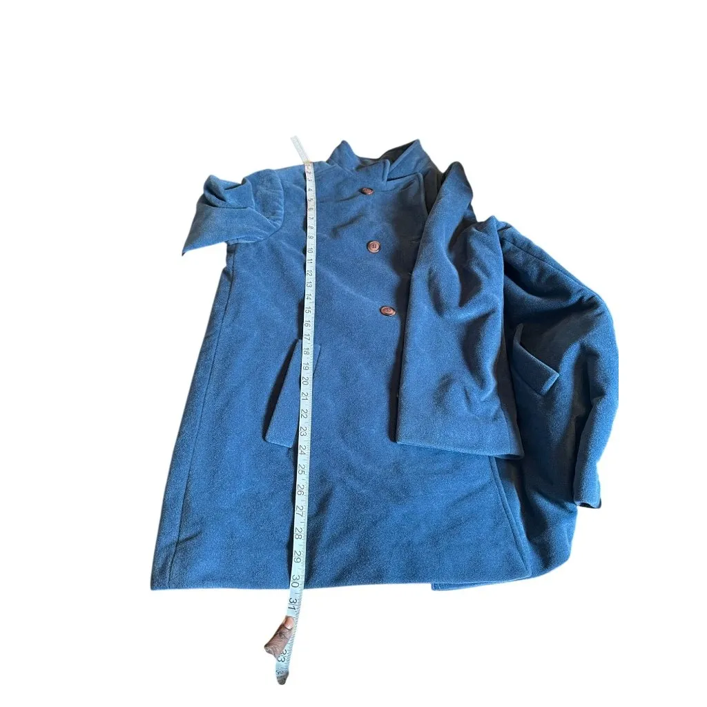 Lorendale by Bromleigh Double Breasted Coat Vintage 90s Double Layered Interior Blue Size 12 - Image 6