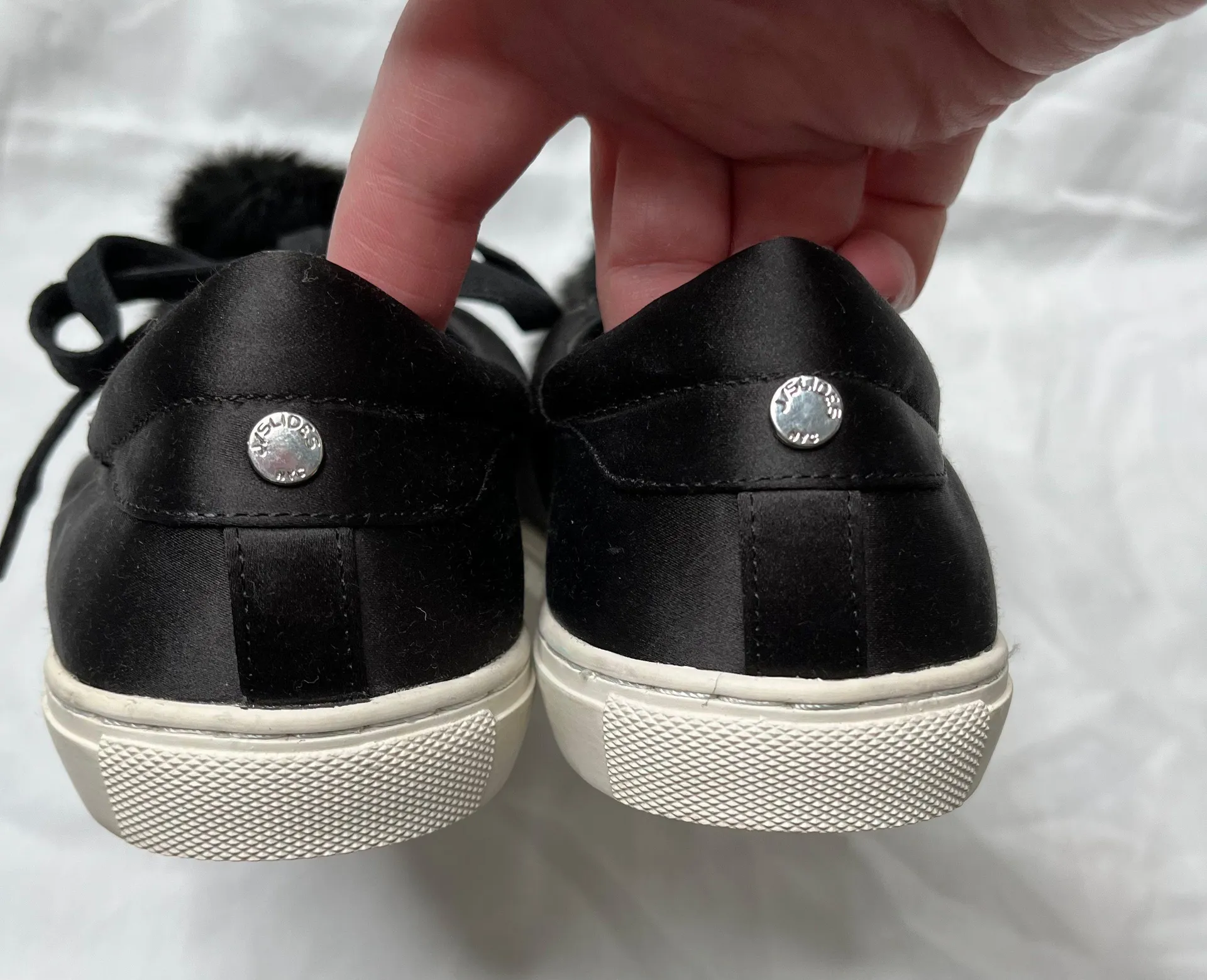 J Slides Pom Pom black fashion lace up sneakers size 6.5 - Image 6