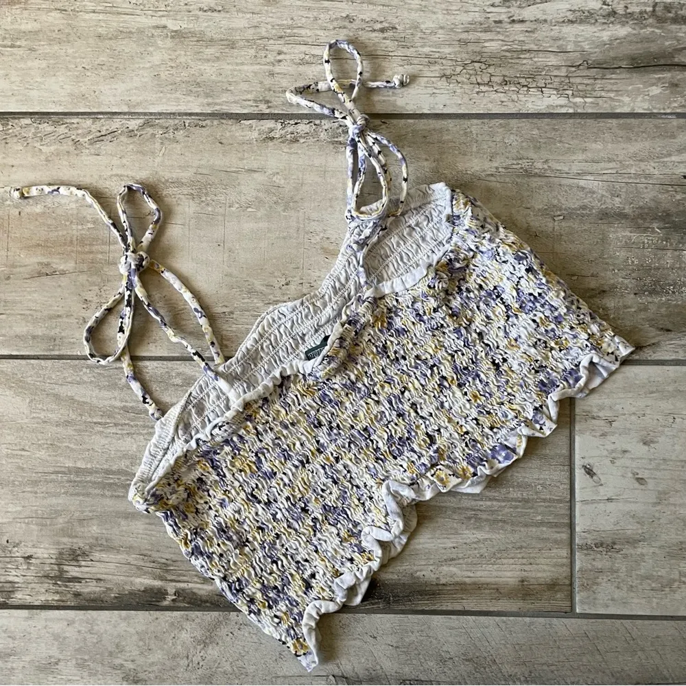 🤍 EUC  Light Purple & Yellow Flowers Tube Top 💜🌼🤍 - Image 2