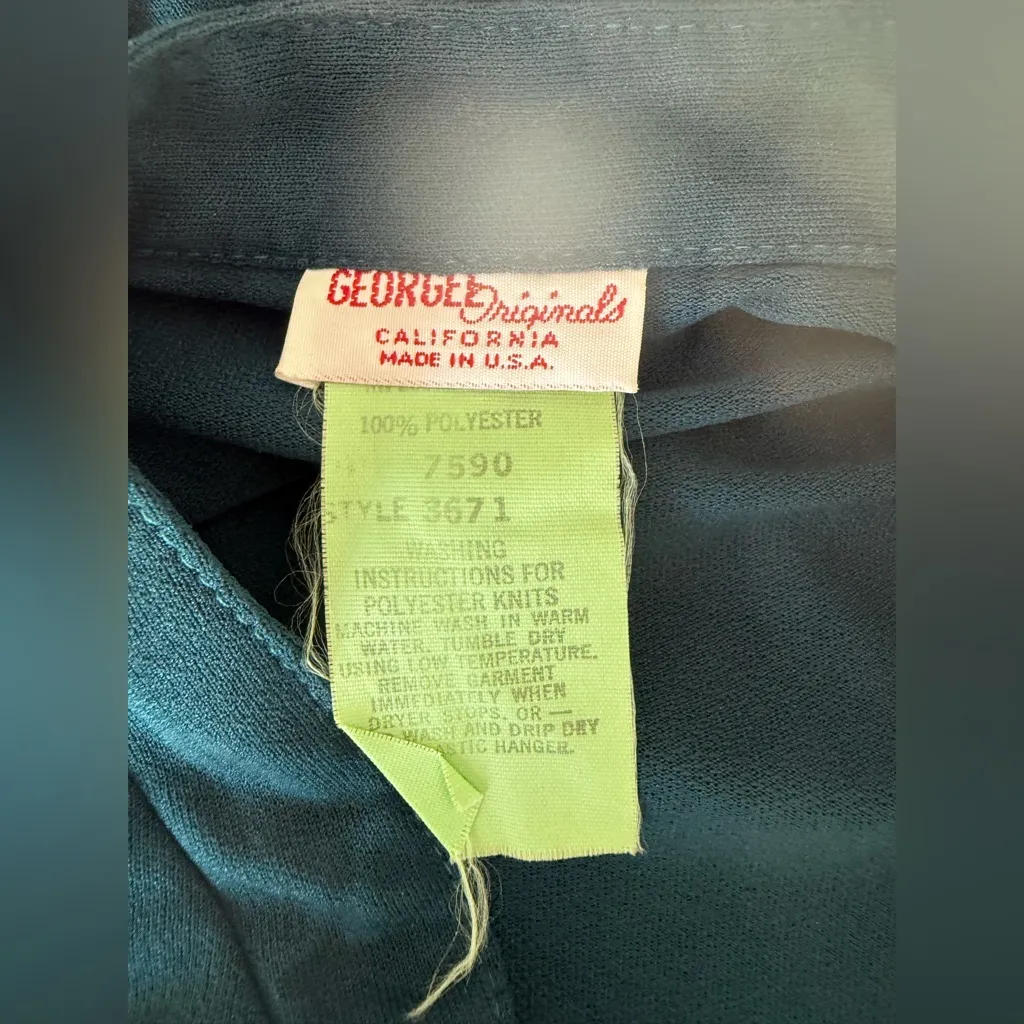 Vintage Georgee Originals Teal Maxi Dress, Size 16 Blue - Image 6