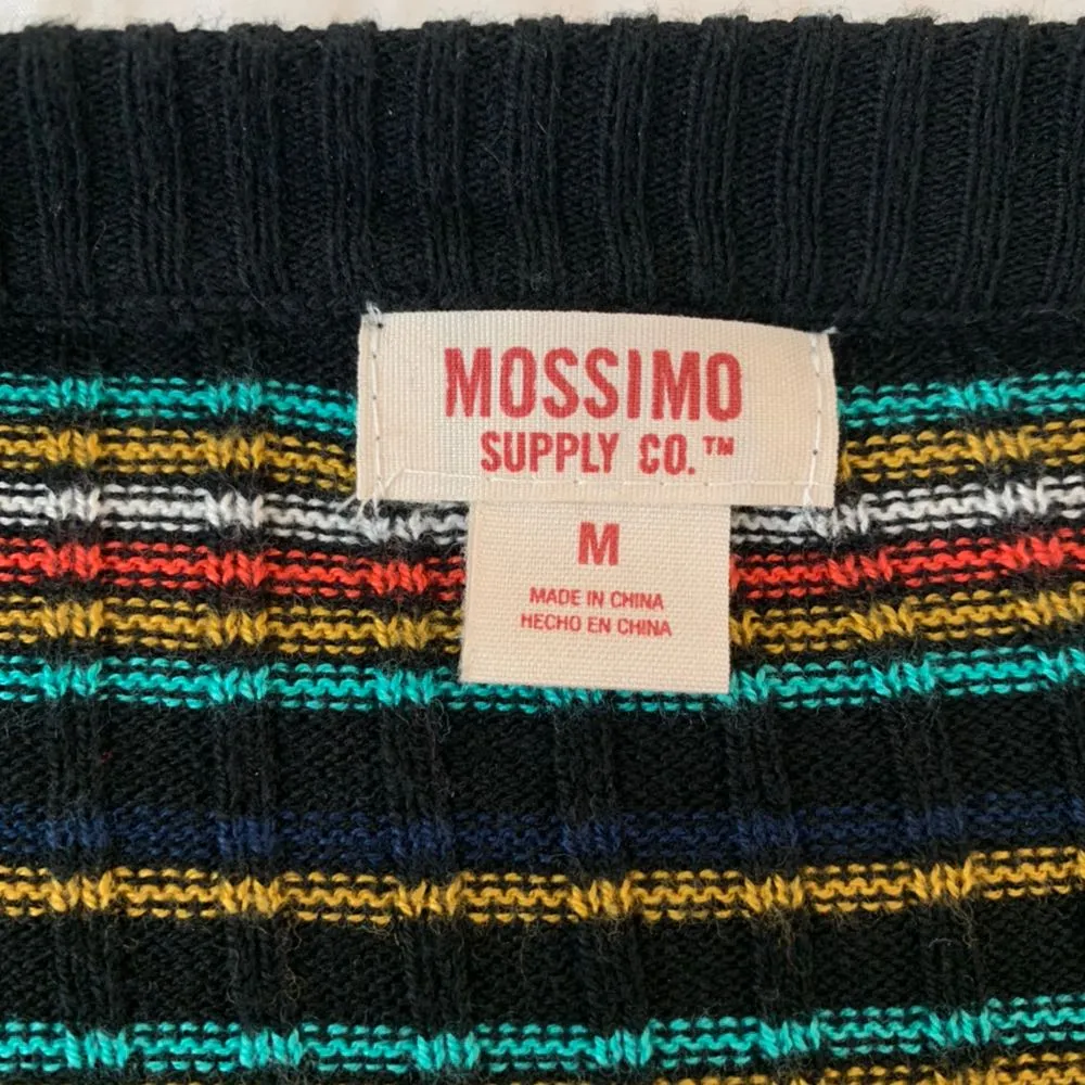Mossimo Supply Co Black Sweater With Rainbow Stripes  - Image 4