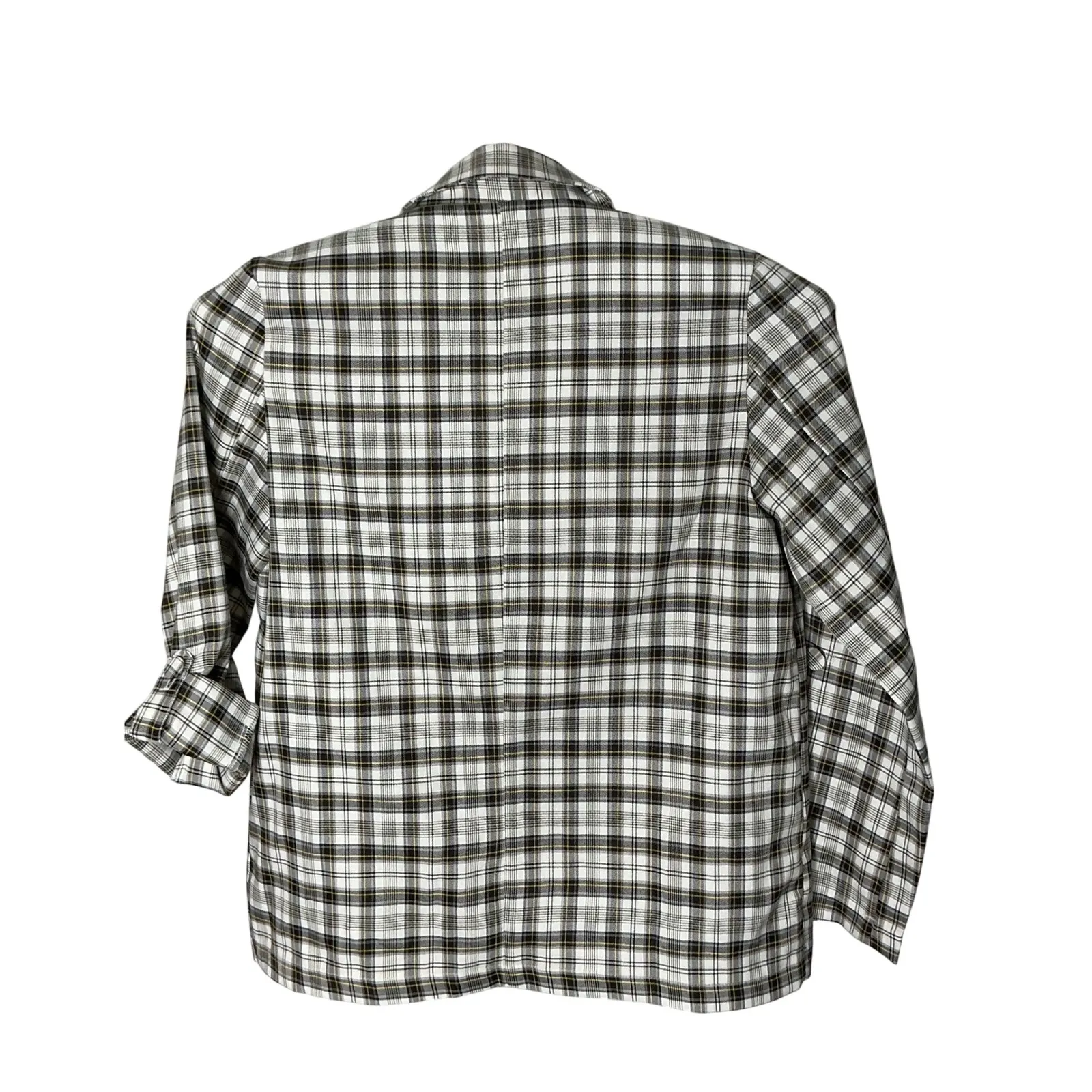 Princess Polly Plaid‎ Blazer S/M Brown Check Cottagecore Academia Preppy Jacket - Image 2