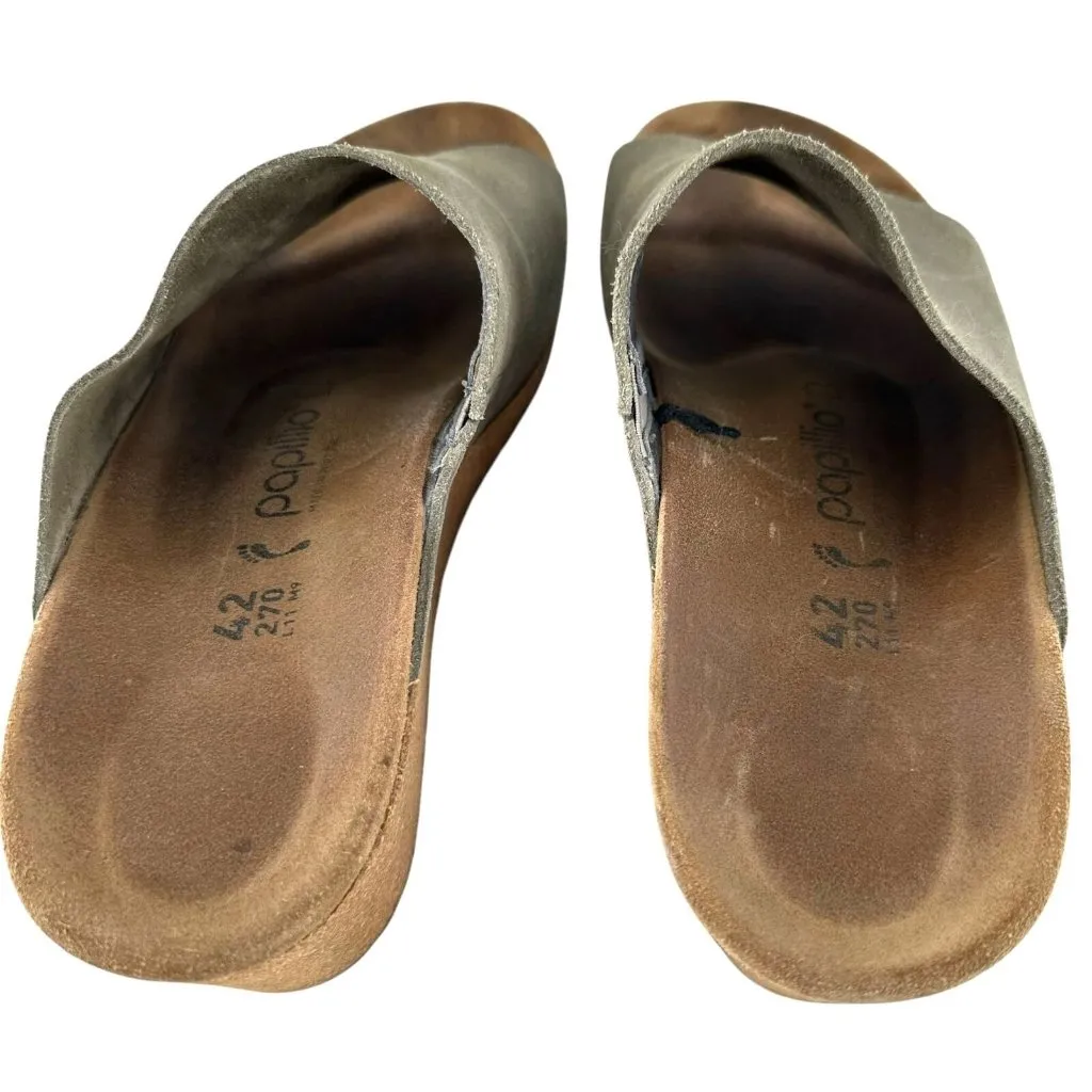 Papillo Namica Wedge Heel Slide in Gold Leather Size 42 - Image 5