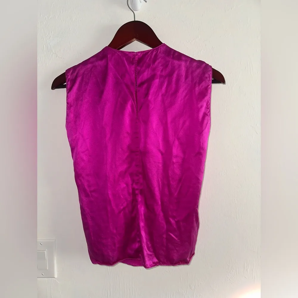 Amanda Uprichard Freya Silk Top in‎ Dark Pink Sz S - Image 3