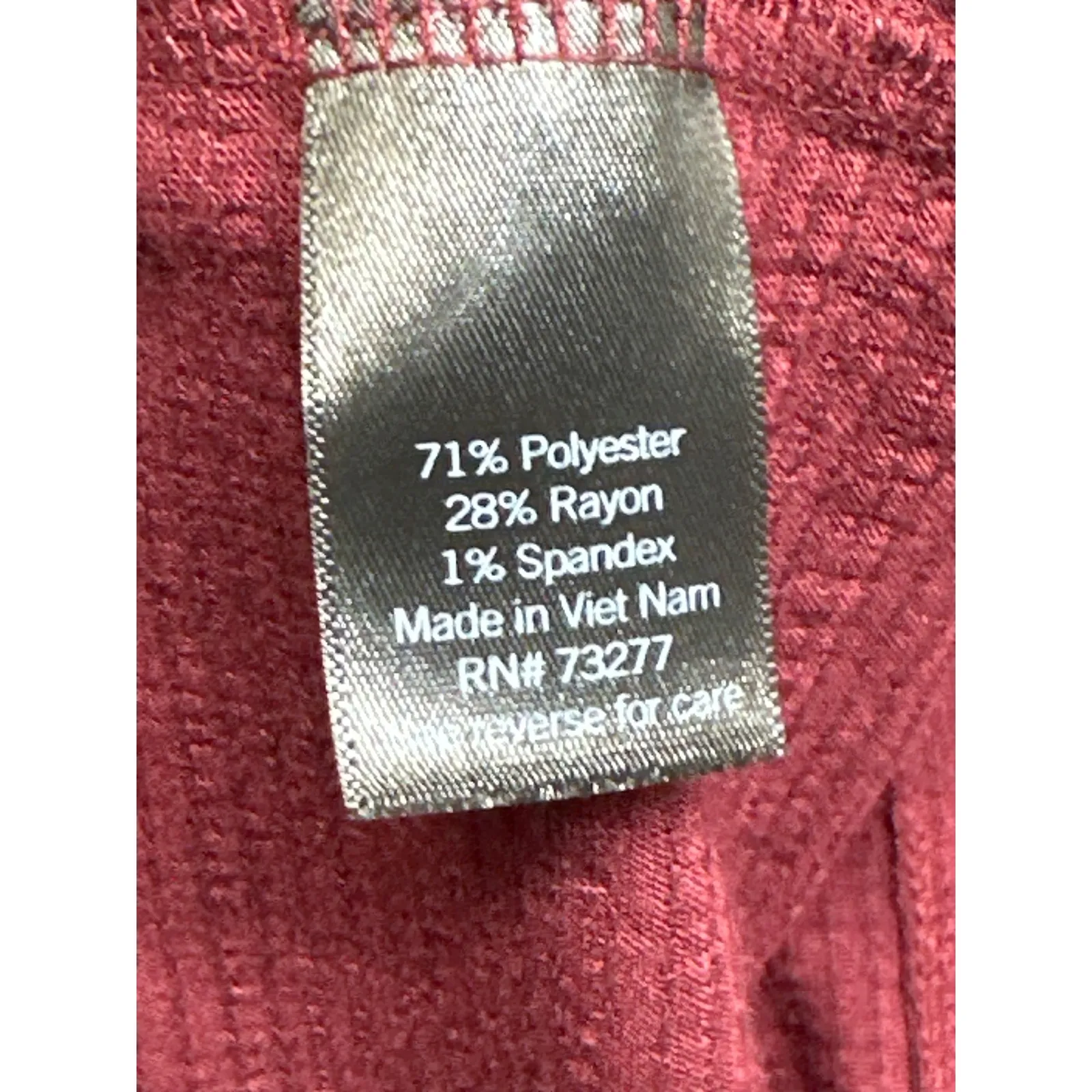 SIMPLY VERA Vera Wang Womens Modern Tee Burgundy Textured Short Sleeve Size XL - Image 5