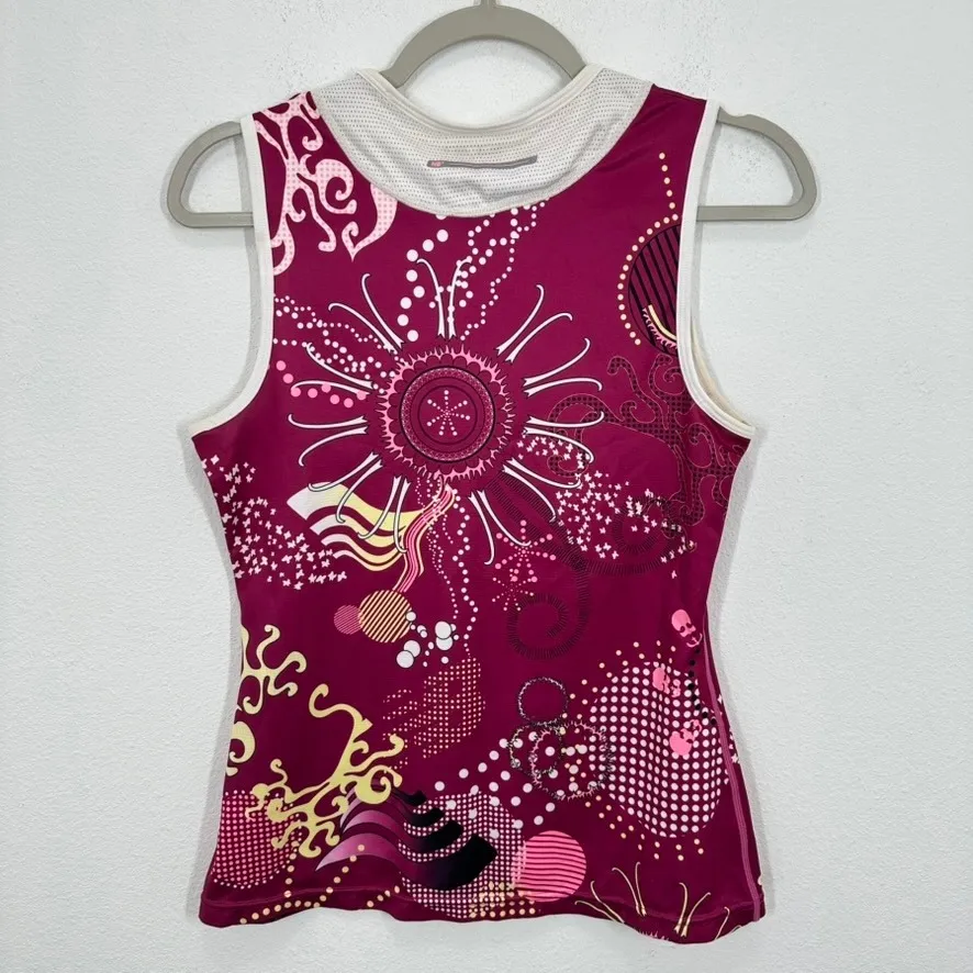 New Balance Womens Size Small Running Athletic Tank Top Floral Print Pink Quirky - Image 7