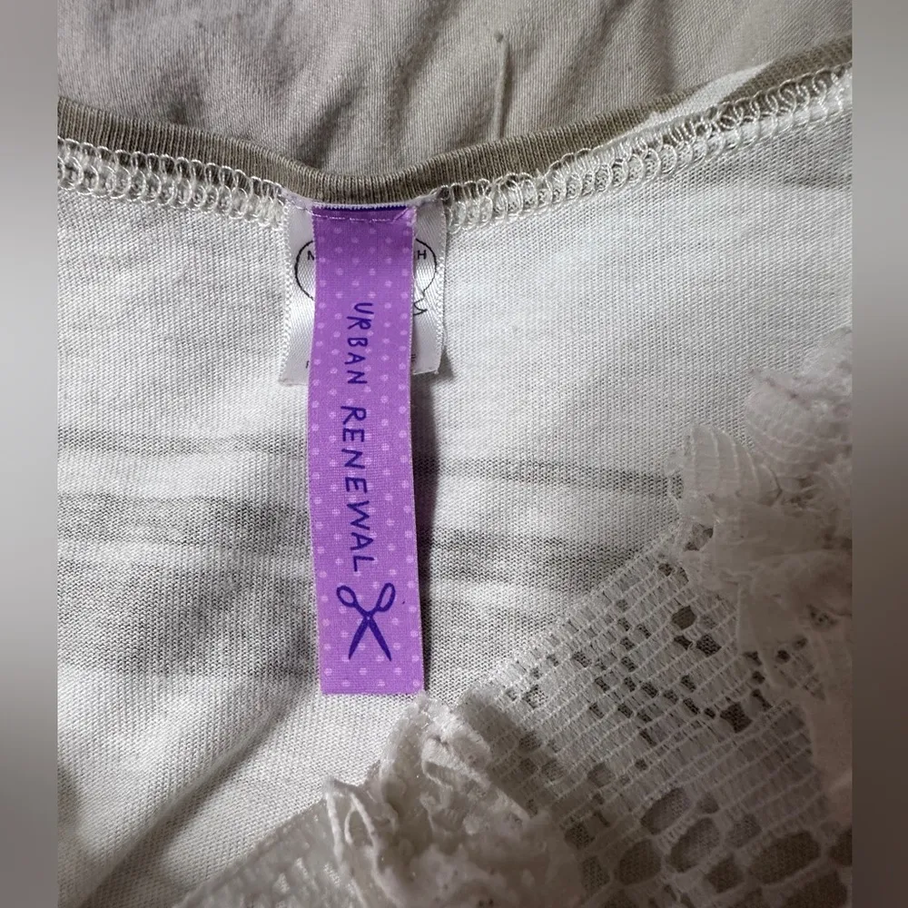 Urban Renewal Striped Tank Top with Lace Front; One Size; best fit Medium Large - Image 5