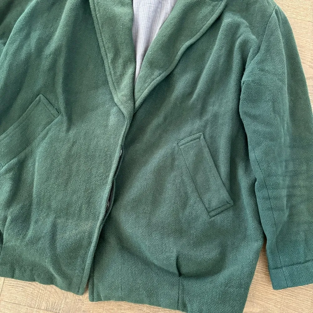 free people forest green oversized coat jacket - Image 2