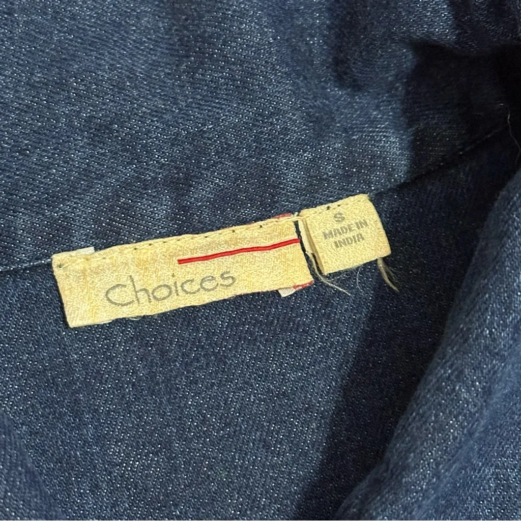 Vintage Choices Denim and Lace Button Down Jacket Size S Blue - Image 8
