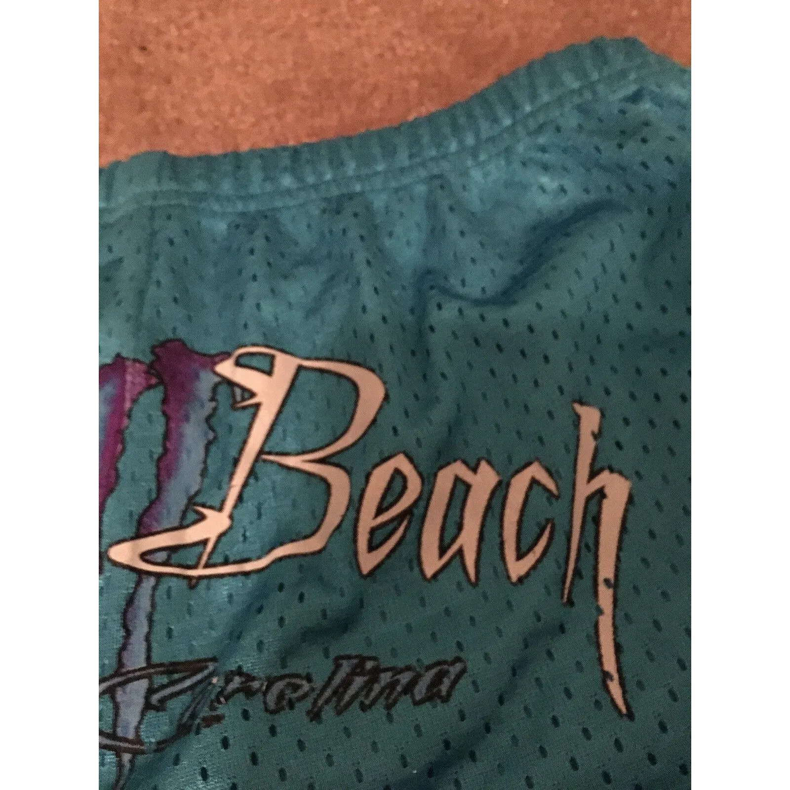VTG EXIST Women's Juniors Mesh Shorts MYRTLE BEACH South Carolina Size L Blue - Image 10