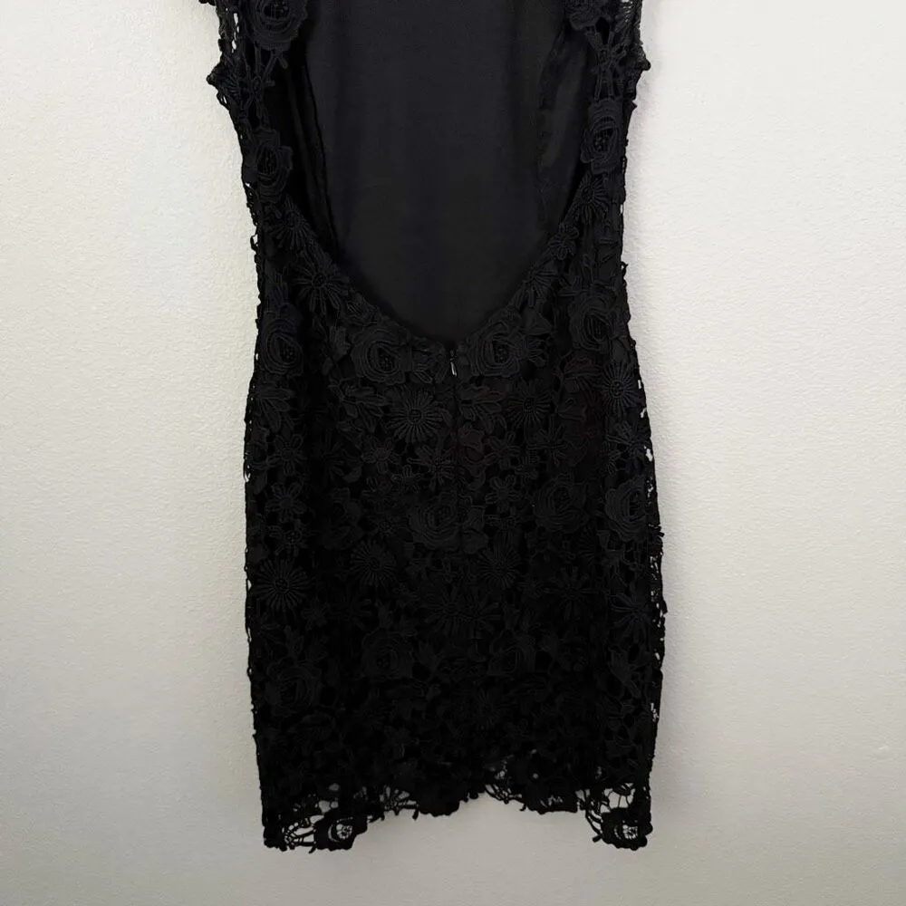 LULUS | Hidden Talent Backless Black Overlay Lace Dress Open Back | Size Small - Image 8