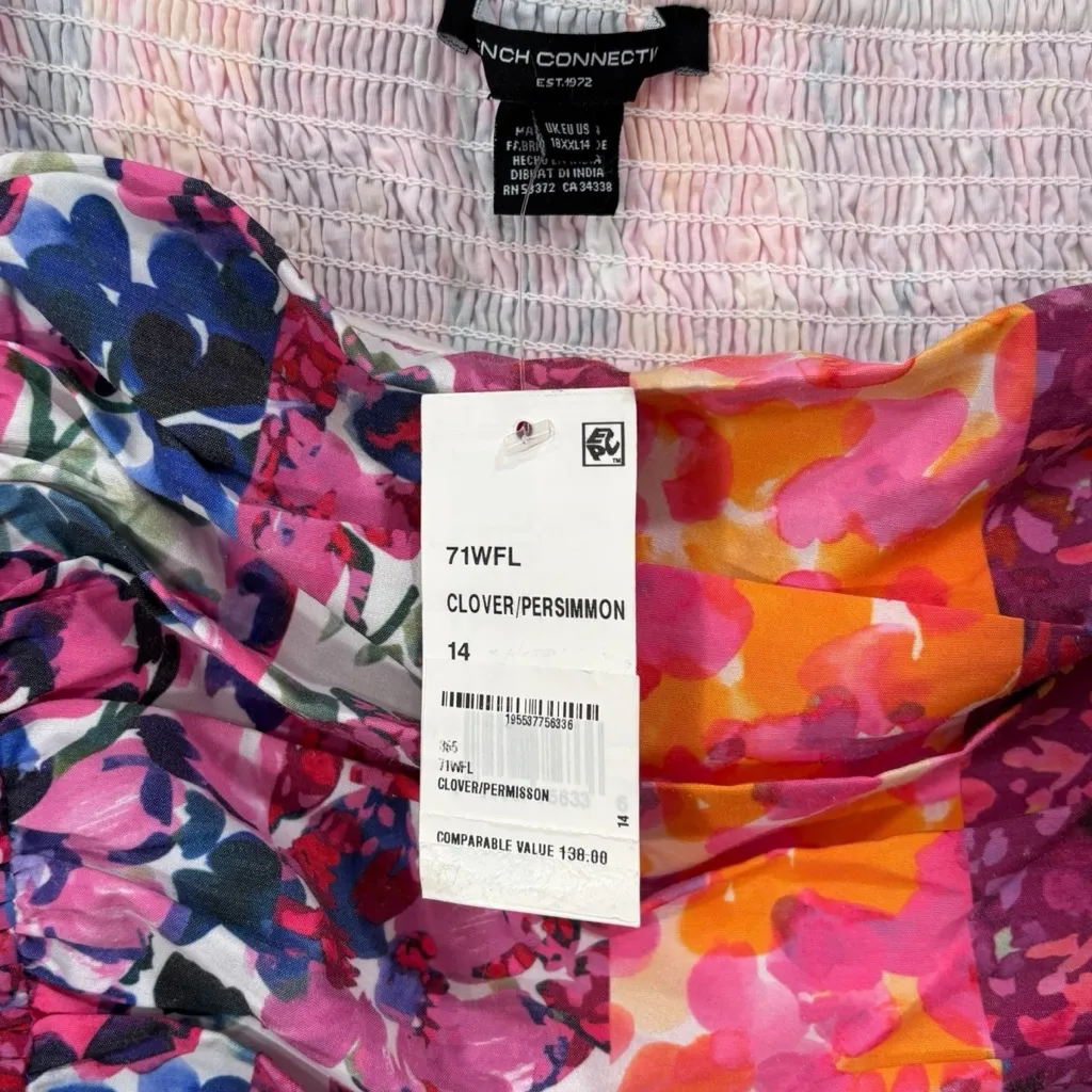 French Connection Carrie Era Floral Square Neck Sleeveless Midi Dress Sz 14 NWT - Image 6