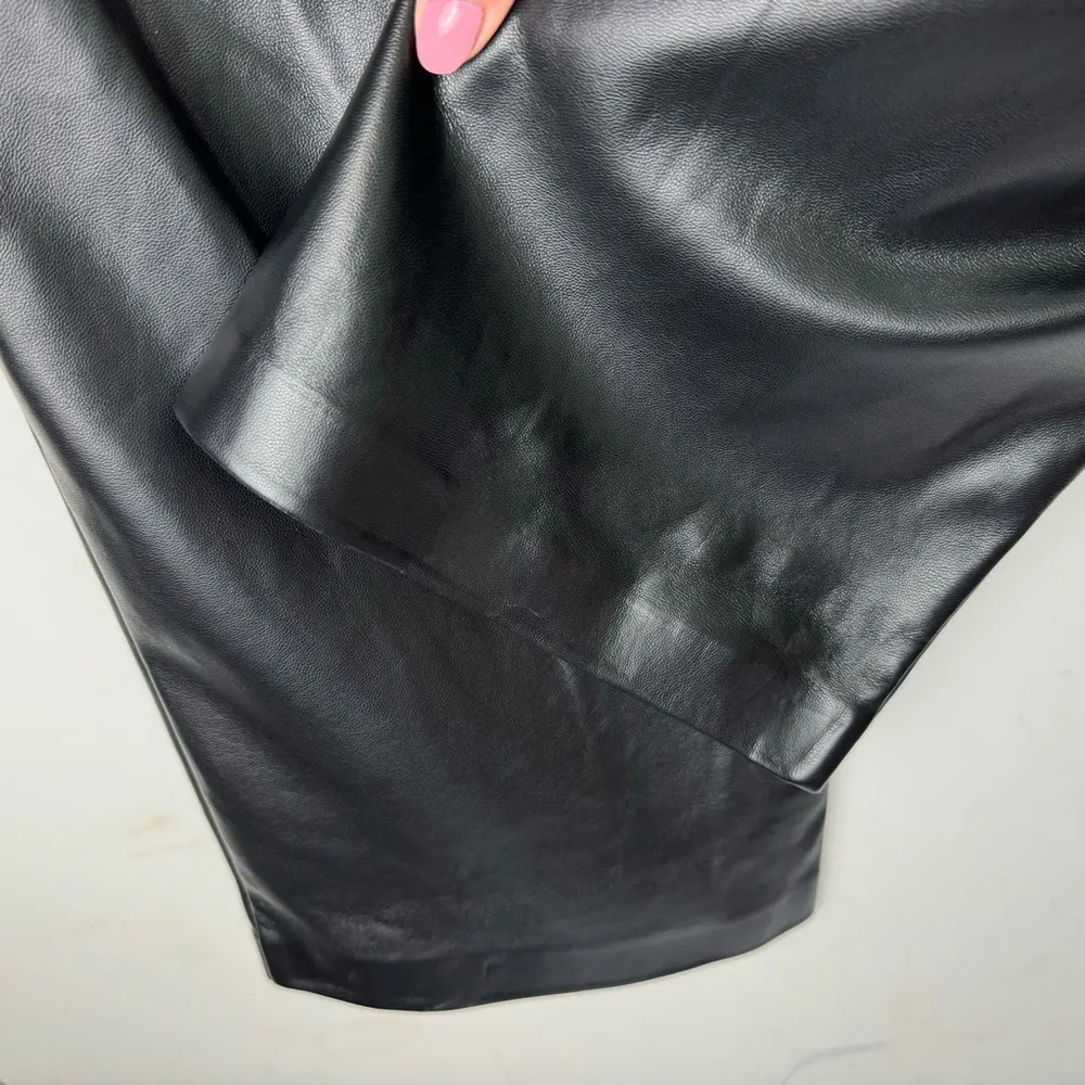 Joie Faux Leather Straight Leg Pants Sz 16 Black  Limited Edition - Image 13