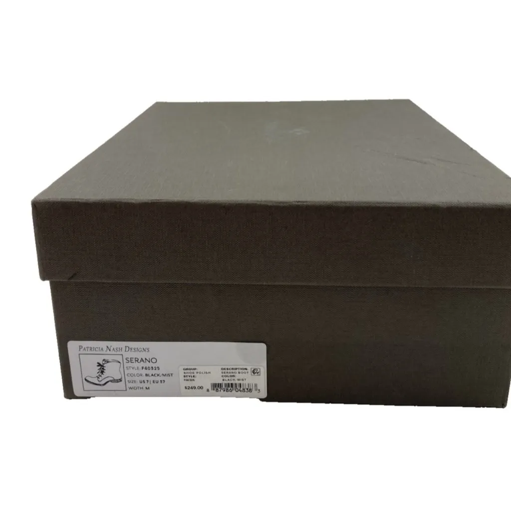 *Patricia Nash Serano Boots Womens 7 Black Mist Distressed Booties Lace Up Boho - Image 10